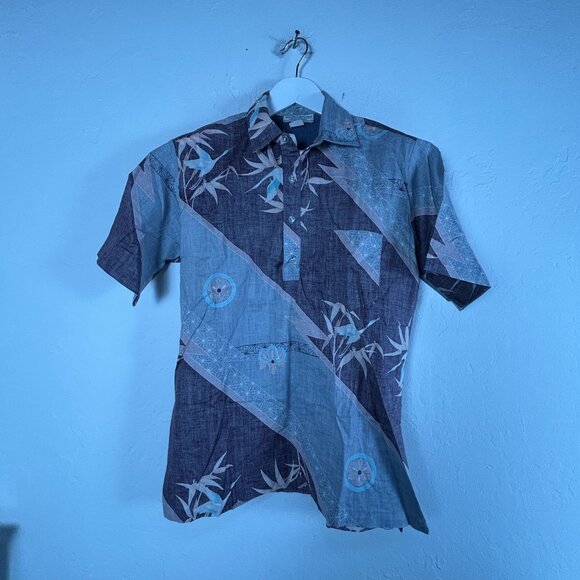 Vintage Mark Raysten Short Sleeve Button-Up Hawaiian Shirt Medium Mixed Print - Picture 1 of 7